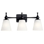 Cosabella 24" 3 Light Vanity Light with Satin Etched Case Opal Glass Black настенный светильник 55092BK Kichler — фото 5