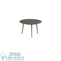 ОБЕДЕННЫЙ СТОЛ STYLETTO STANDARD Ø 120CM НОГИ ИЗ ТИКА КЕРАМИЧЕСКАЯ СТОЛЕШНЯ ЧЕРНЫЙ Royal Botania