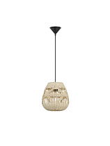 Natural Rattan Sandy Black Steel Base Black Fabric Wire LED E27 1x12 Watt 100-240 Volt IP20 Bulb Excluded D: 27 H: 180 cm