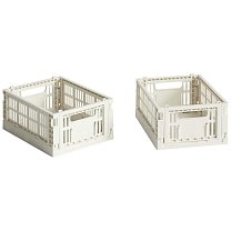 Ящик для хранения HAY Colour Crate Mini, набор из 2 шт., молочно-белый