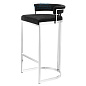 111660 Bar Stool Dante polished ss black velvet Eichholtz