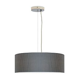 FR5434PL-03GR Freya Pleating подвесной светильник с цилиндрическим абажуром серого цвета из гофрированной ткани