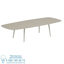 НИЗКИЙ ОБЕДЕННЫЙ СТОЛ STYLETTO 300X120CM АЛЮМИНИЕВЫЕ НОЖКИ ГРИБНАЯ КЕРАМИЧЕСКАЯ ВЕРХНЯЯ ЖЕМЧУЖНО-СЕРЫЙ Royal Botania