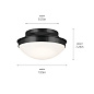 Bretta 13.5" 2 Light Flush Mount Black  потолочный светильник 52544BK Kichler — фото 8
