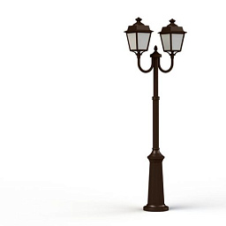 150034046 Roger Pradier Place Des Vosges Evolution уличный фонарный столб с тремя плафонами в коричневом корпусе