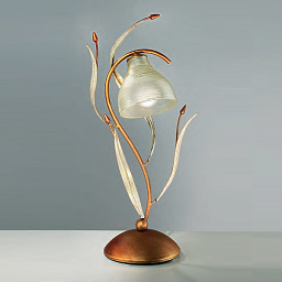 330/1L Amber ivory leaves V369/187/30 IDL Acacia настольная лампа с плафоном из рельефного стекла
