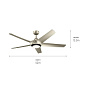 52" Kapono Fan Brushed Nickel люстра-вентилятор 330089NI Kichler — фото 4