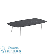 ВЫСОКИЙ СТОЛ STYLETTO LOUNGE 220x120CM, АЛЮМИНИЕВЫЕ НОЖКИ, БЕЛАЯ КЕРАМИЧЕСКАЯ СТОЛЕШНИЦА NERO MARQUINA Royal Botania