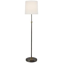 Bryant Floor Lamp бронза и состаренная латунь с льняным абажуром
