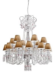 248/12 Italamp Chanel люстра из резного хрусталя с абажурами