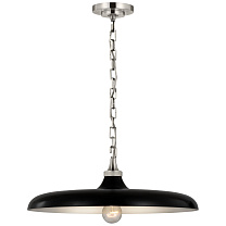 Piatto Medium Pendant полированный никель с абажуром из состаренного железа
