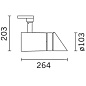 QG74 Palco iGuzzini small body spotlight  - neutral white LEDs  - electronic ballast and dimmer - wall-washer optic