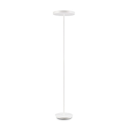 177199 Ideal lux Colonna напольный торшер белого цвета с утяжеленным основанием и дисковым рассеивателем
