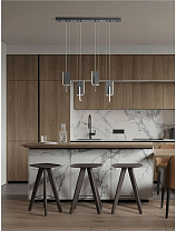 Triac Dimmable Silver Gray Metal & Acrylic LED 36Watt 220-240Volt 1676Lm IP20 3000K L:96 W:14 H:150 cm