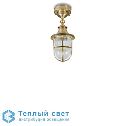 уличный потолочный светильник с решётчатым плафоном в защитной клетке
