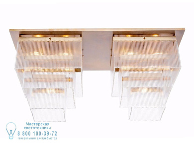 Monaco Потолочный светильник из латуни и стекла Patinas Lighting PID486580