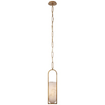 Melange Small Elongated Pendant антично-патинированная латунь с абажуром из алебастра