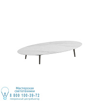 НИЗКИЙ СТОЛ STYLETTO LOUNGE 250X130CM, АЛЮМИНИЕВЫЕ НОЖКИ, БРОНЗОВАЯ КЕРАМИЧЕСКАЯ СТОЛЕШНИЦА BIANCO STATUARIO Royal Botania
