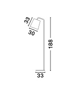 Matt Black & Matt White Metal Black Fabric Wire LED E27 1x12 Watt 100-240Volt IP20 Bulb Excluded D: 30 H: 188 cm Cable L: 150 cm