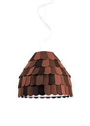 F12A01 Orange Fabbian Roofer подвесной светильник оранжевого цвета с текстурированным корпусом