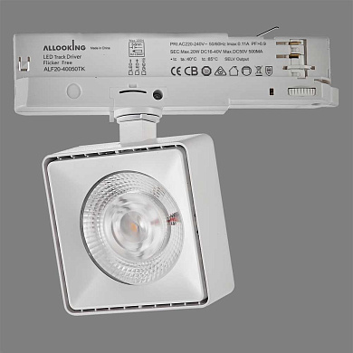 ACB Iluminacion Kendra 3844/9 Трековый светильник Текстурированный белый, LED COB 1x20W 3000KI, Встроенный светодиод, Регулируемый