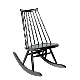 28201204 Artek Mademoiselle Кресло-качалка в чёрном цвете с высокой спинкой