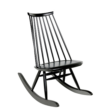 28201204 Mademoiselle artek Кресло-качалка в чёрном цвете с высокой спинкой