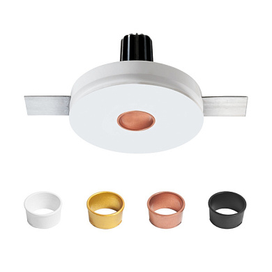 встраиваемый потолочный спот белого цвета с гипсовой вставкой