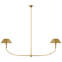 Turlington XL Linear Chandelier полированная старая латунь с абажуром из полированной старой латуни
