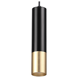 3876/1L Odeon Light Kiko подвесной светильник цилиндрический чёрно-золотой