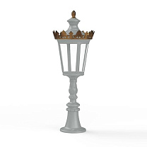 Louvre N° 7; one-piece clear glass Built-in LED 2700°K warm white 13W; Silk grey