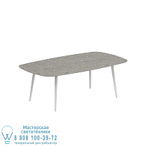 STYLETTO СТАНДАРТНЫЙ ОБЕДЕННЫЙ СТОЛ 220X120CM АЛЮМИНИЕВЫЕ НОЖКИ БЕЛАЯ КЕРАМИЧЕСКАЯ СТОЛЕШНИЦА CEPPO DOLOMITICA Royal Botania