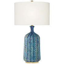 Culloden Table Lamp гальковый аквамарин с льняным абажуром