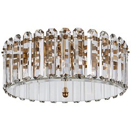 ARN4126HAB Visual Comfort Bonnington потолочный светильник с прозрачными подвесками и полированной латунной окантовкой