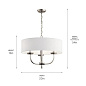 Kennewick 3 Light Chandelier with White Fabric Brushed Nickel люстра 52384NI Kichler — фото 3