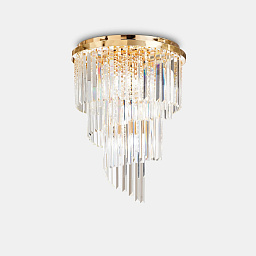 213507 Ideal lux Carlton потолочный светильник с многоярусными подвесами из прозрачного стекла