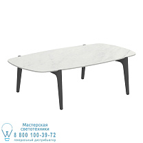 СТОЛИК ДЛЯ ЧАЯ 120X65CM АНТРАЦИТОВАЯ КЕРАМИКА BIANCO STATUARIO Royal Botania
