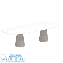 СТОЛ CONIX 300X120 CM НОЖКИ БЕТОН ЦЕМЕНТ СЕРЫЙ - СТОЛЕШНИЦА СТОЛА КЕРАМИЧЕСКАЯ БЕЛАЯ Royal Botania