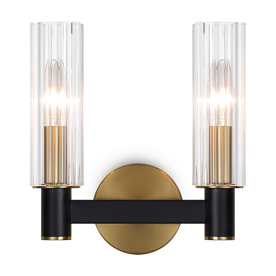 настенный двухламповый светильник с цилиндрическими плафонами из стекла