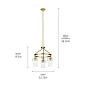 Everett 22.5" 3 Light Round Chandelier Natural Brass люстра 52377NBR Kichler