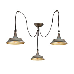 3120.3L Moretti Luce Atelier потолочная люстра с тремя металлическими плафонами на гибких тросах
