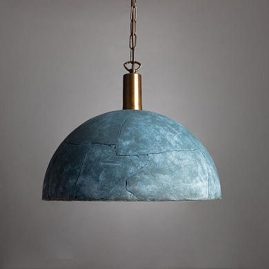 подвесной светильник с керамическим куполом синего оттенка