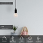 08408/01/30 Lucide Fix подвесной светильник с открытой лампой на чёрном проводе — фото 1