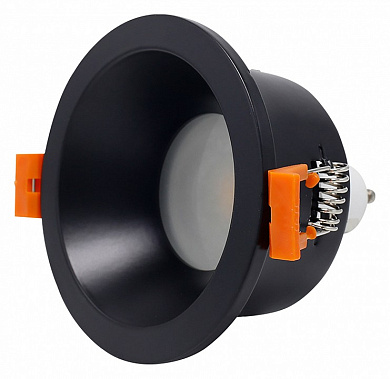 встраиваемый потолочный светильник черного цвета с круглым корпусом