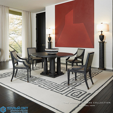 Seine Arm Dining Chair-Black w/Grey Leather Global Views кресло