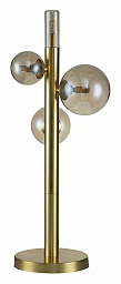 11026/4T Gold Indigo Canto настольная лампа с золотистой стойкой и шаровыми плафонами из прозрачного стекла