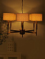 Contemporary Burnished Brass 6 Light French Chandelier люстра FOS Lighting R-AntqBrass-Shade-CH6