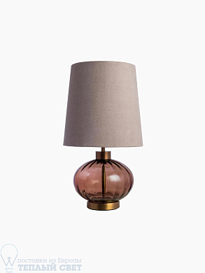 настольный светильник с абажуром и металлическим рифлёным корпусом