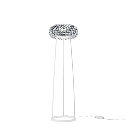 FN311003_16 Foscarini Caboche Plus торшер с прозрачной цилиндрической опорой и абажуром из стеклянных элементов