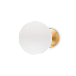 259048 Ideal lux Eclissi настенный светильник с круглым матовым плафоном и золотым основанием